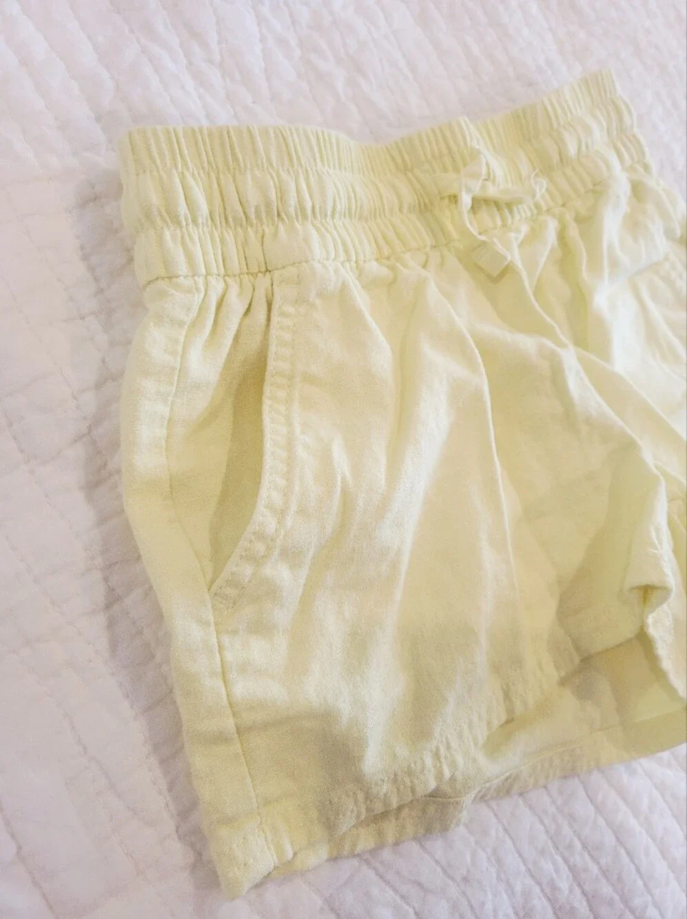 GAP Girls Linen Blend Easy Short In Citron